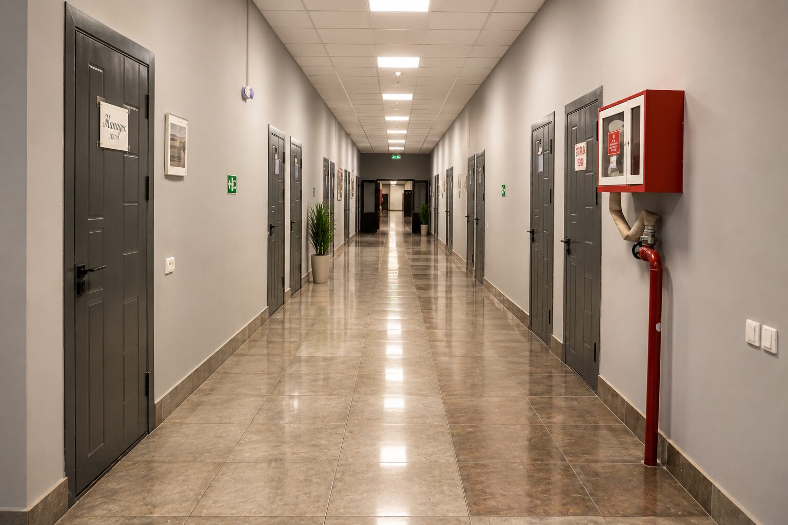 Ziyo Hostel koridor — toza va yorug'